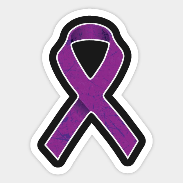 Illness Awareness Shirt - Purple Ribbon for Support Sticker by mangobanana